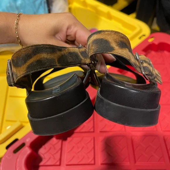 PradaCalf hair leopard print sandals